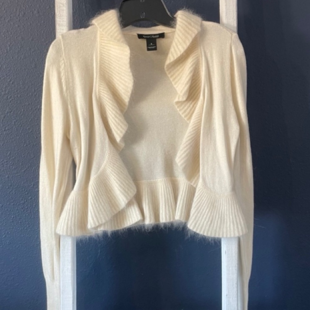White House Black Market cream bolero sweater - size small